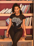 furdelashop Chic Black Letter Print Bodycon Cool T Shirts