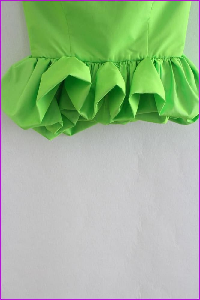 peopleterritory Chic Solid Ruffled Strapless Design Ladies Blouse F3125