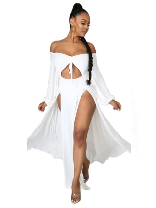 peopleterritory Euro Solid Hollow Out Slit Strapless Bodysuit