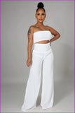 peopleterritory New Strapless Solid Camisole With Long Pants F3180