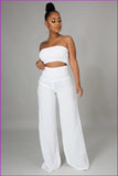 peopleterritory New Strapless Solid Camisole With Long Pants F3180