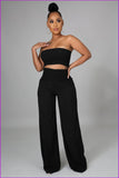 peopleterritory New Strapless Solid Camisole With Long Pants F3180