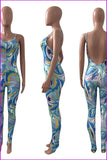 peopleterritory Off Shoulder Printed Fashion Camisole Jumpsuits F2359