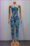 peopleterritory Off Shoulder Printed Fashion Camisole Jumpsuits F2359