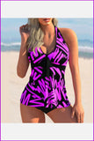 peopleterritory Printed Halter Ladies Swimwear 2 Piece Tankini Sets