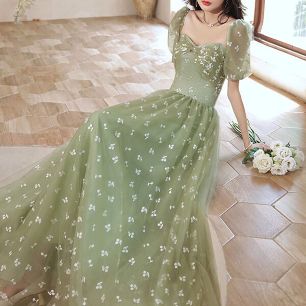 Green Tulle Long Prom Dress. Green A line Formal Graduation Dresses