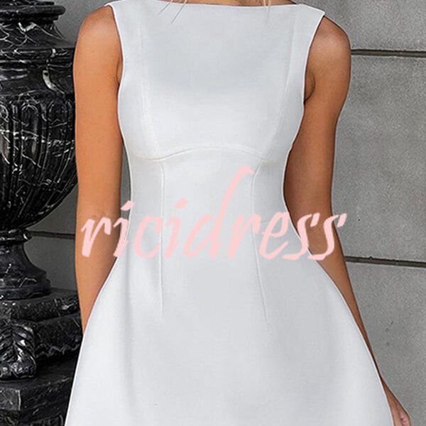 Cosmopolitan Chic High Neck Scoop Back Bubble-shaped Mini Dress